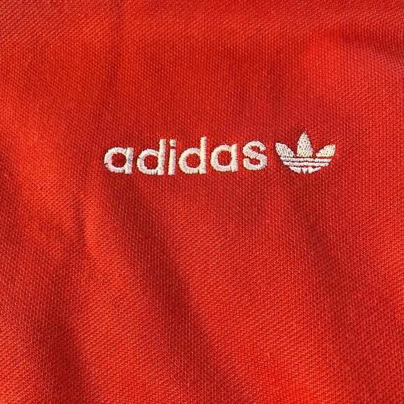 Vintage Men's Adidas Track Coach Jacket Red, White, and Black Size M Medium - Picture 2 of 5